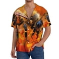thumbnail image 7 of Lsque Honeybee On Vibrant Flower print Men's Cuban Collar Short Sleeve Shirt Summer Beachwear Casual Button Down Fashionable Vacation Leisure Shirt-X-Large, 7 of 7