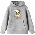 thumbnail image 4 of Beary Cute Teddy Bear Boy's Heather Gray Long Sleeve Hoodie-Medium, 4 of 6