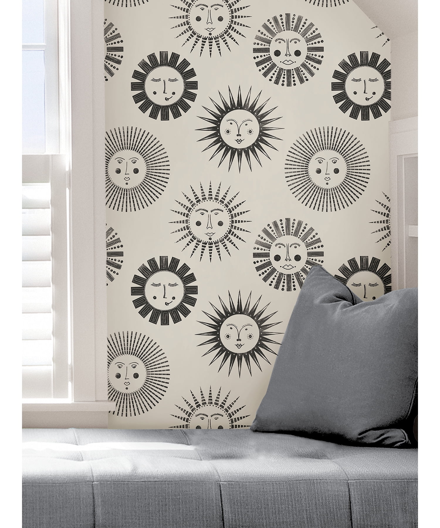 Nuwallpaper Black & White Konark Peel & Stick Wallpaper – furniturezstore