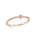 thumbnail image 4 of CHOOSE YOUR COLOR Rose Gold-Tone Clear CZ Sideways Cross Ring .925 Sterling Silver Band White Female Size 7, 4 of 4