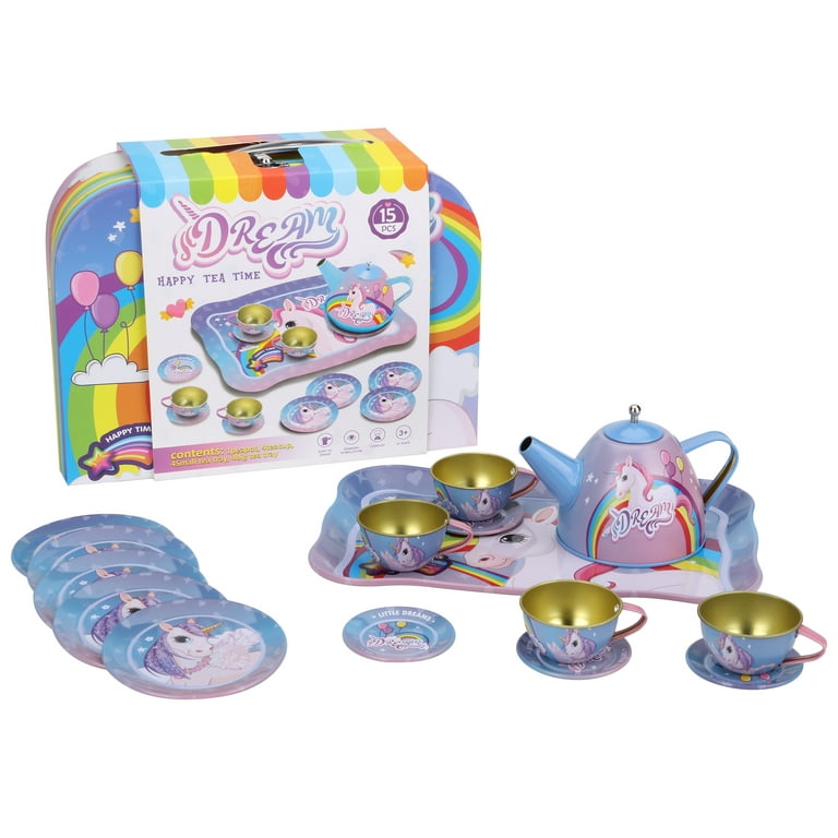 48PCS Children's Pretend Play Afternoon Tea Plastic Unicorn Cup