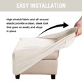 thumbnail image 4 of EIGTHTAIL Square Ottoman Covers Ottoman Slipcovers Folding Storage Stool Furniture Protector Form Fit with Elastic Bottom  Stretch High Spandex Small Checks Jacquard Fabric Brown XL 35”-, 4 of 6