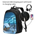thumbnail image 2 of Balery Mountain Cottage In Snow Mochila con carga USB para hombre y mujer - Mochila impermeable y antirrobo para laptop con puerto USB para viajes, trabajo, 2 of 7