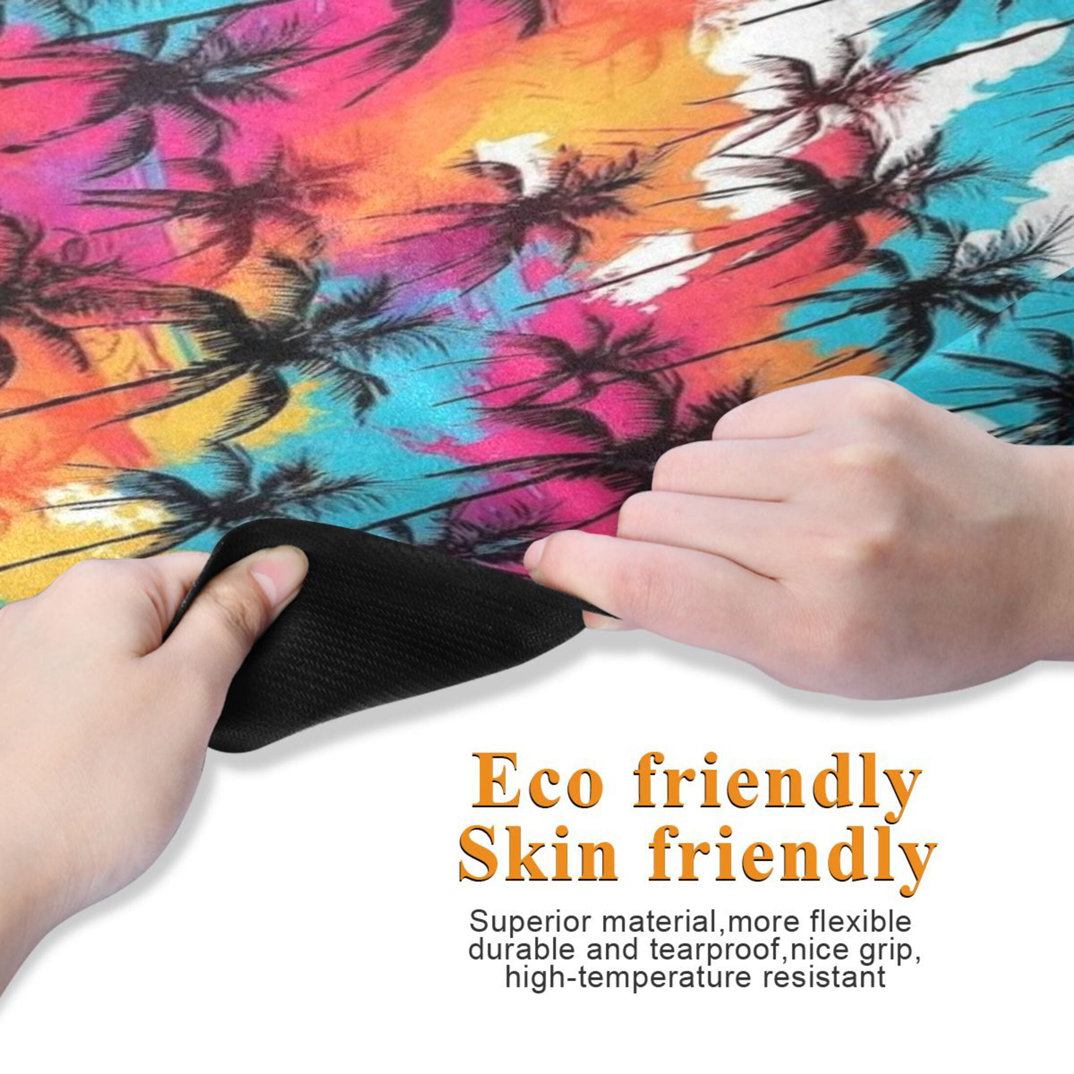 BZSMCE Yoga Mat Women Fitness Mat Tropical Sunset Pattern