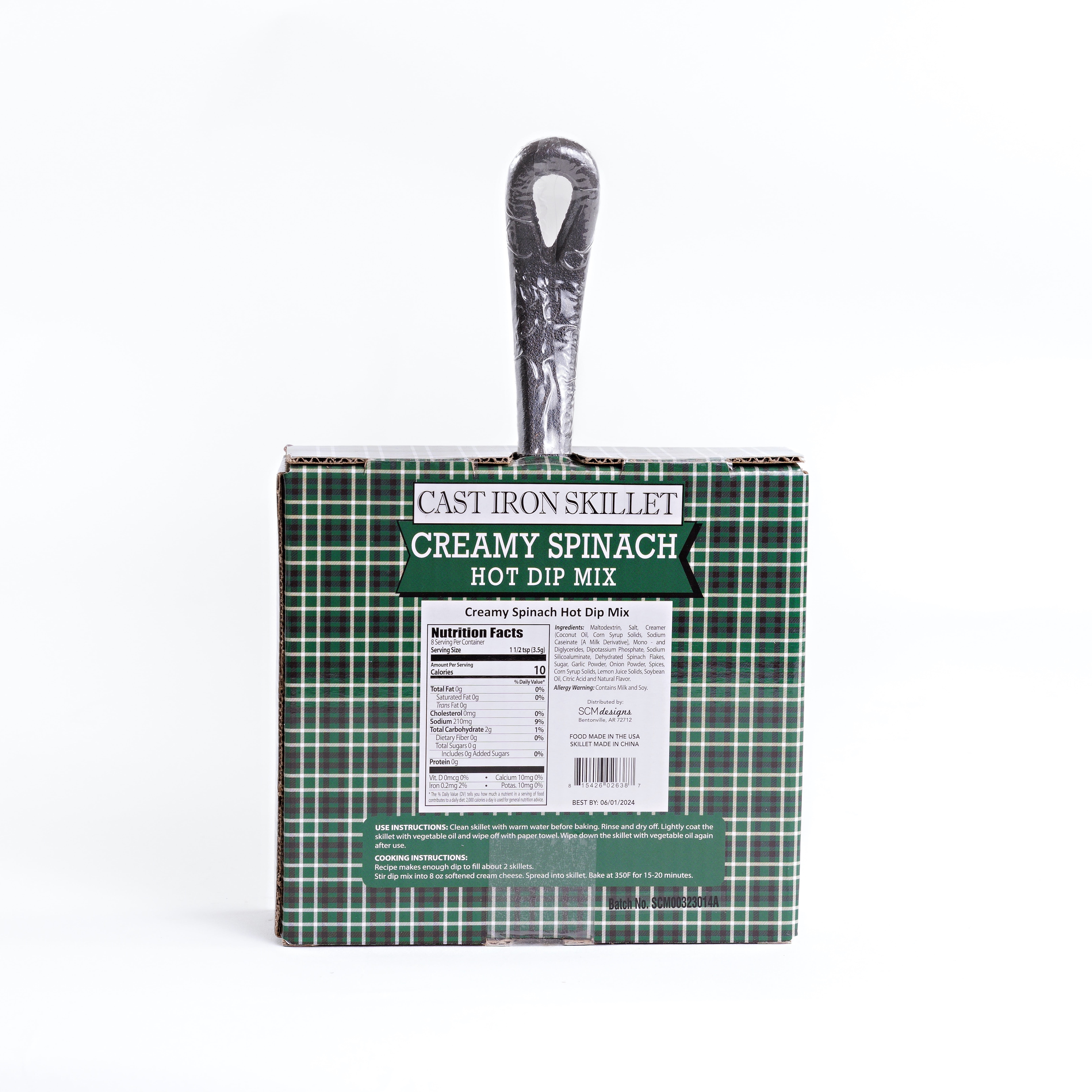 (3 pack) SCM Designs Mini Cast Iron Skillet with Creamy Spinach Dip Mix 1 oz 1 Count