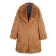 thumbnail image 7 of Qetyuw Faux Fur Coats for Women Winter Fuzzy Fleece Jacket Warm Oversized Fluffy Lapel Trench Coat Open Front Shaggy Furry Outerwear, 7 of 7