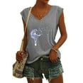 thumbnail image 2 of Birdeem T-Shirts à Col en V pour Femmes Mode Confortable Blouses Féminines Hauts, 2 of 6