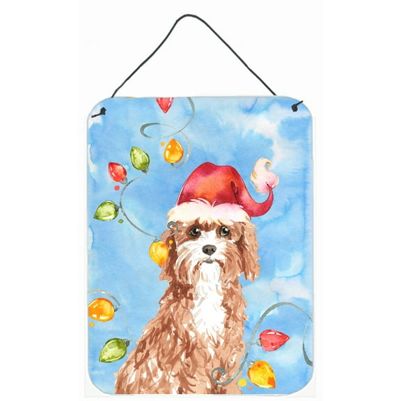 Christmas Lights Cavapoo Wall or Door Hanging Prints