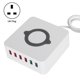 thumbnail image 1 of Estación USB de carga inalámbrica inteligente, adaptador de carga rápida QC3.0 de 6 puertos, enchufe 100-240VUK, 1 of 5