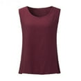 thumbnail image 3 of Women's Linen Tank Tops Loose Fitting Flowy Summer Shirts Solid Color Sleeveless Leisure Blouse Tee, 3 of 6