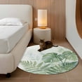thumbnail image 2 of Round Rugs 3.3Ft, Summer Botanical Round Area Rug Washable Indoor Throw Carpet, Green Palm Leaves Tropical Plant Soft Non Slip Circle Rug for Laundry Room Patio Home Decor Aesthetic, 2 of 8