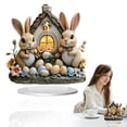 thumbnail image 2 of Easter Bunny & Egg Acrylic Decor - Decorations for Home, 2D Acrylic Bunny & Easter Egg Centerpiece Table Decor, Tabletop Ornaments Figurines for Home, Office, Party, Holiday, 2 of 9