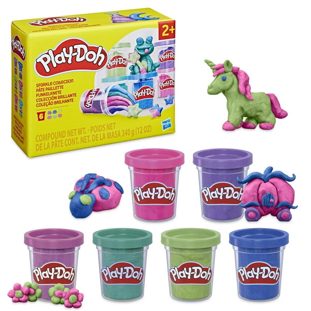 Play-Doh Sparkle Collection, paquete de 6 unidades, 340 g, arcilla con purpurina