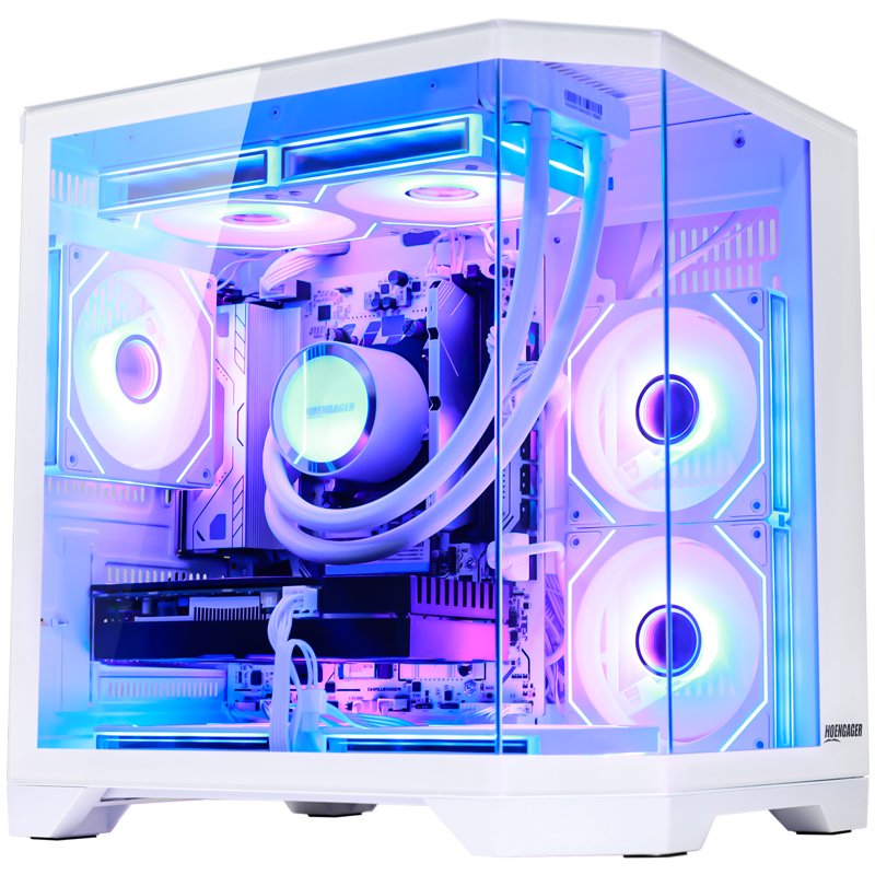 Hoengager RTX 5070 12GB Gaming PC - AMD Ryzen 5 9600X 6-Core 3.9 GHz, 16GB DDR5 RAM, 3TB SSD,850W PSU, Software-Controlled ARGB, Windows 11