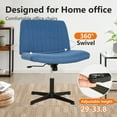 thumbnail image 4 of FDW Cross-Leg Home Office Chair - Armless Adjustable w/Wide Seat & U-Back,Blue, 4 of 7