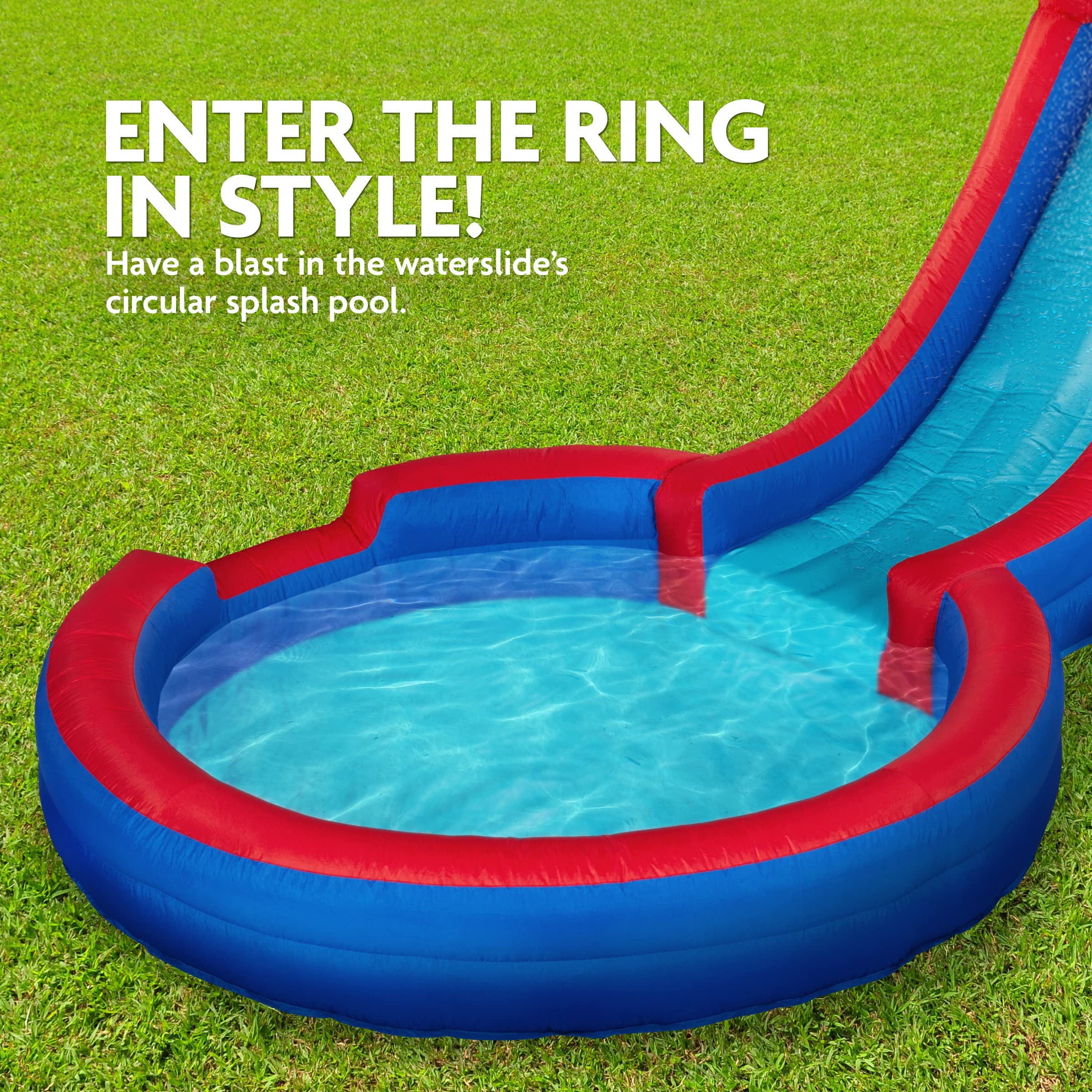 Sunny & Fun Inflatable Water Slide & Blow up Pool, Kids Water Park for Backyard