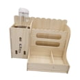 thumbnail image 2 of S SERENABLE Rabbits Wooden Hay Racks Sturdy Wooden Grass Dispenser for Chinchilla Hedgehog with kettle, 2 of 9