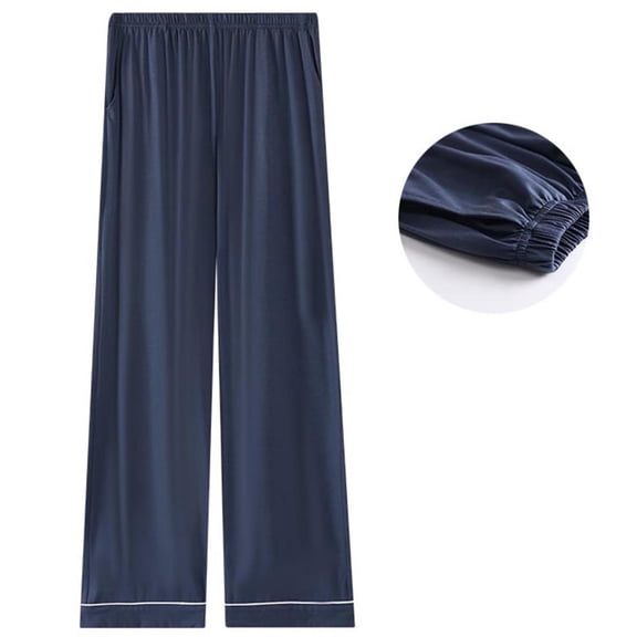 PIWHJQK Men Pajama Pants Straight Leg Loungewear Pant Men's Relaxed Plaid Loungewear Pants With Pockets Breathable Men Sleepwear