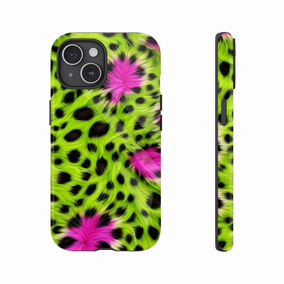 Vibrant Leopard Print Fuzzy Phone Case for Women Men Trendy Style Compatible with iPhone 11/12/13/14/15/16 (Pro Max/Plus)