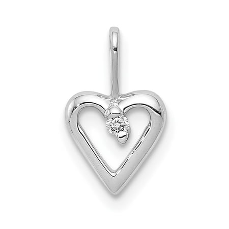 Diamond2Deal 14K White Gold .02 carat Diamond Heart Pendant
