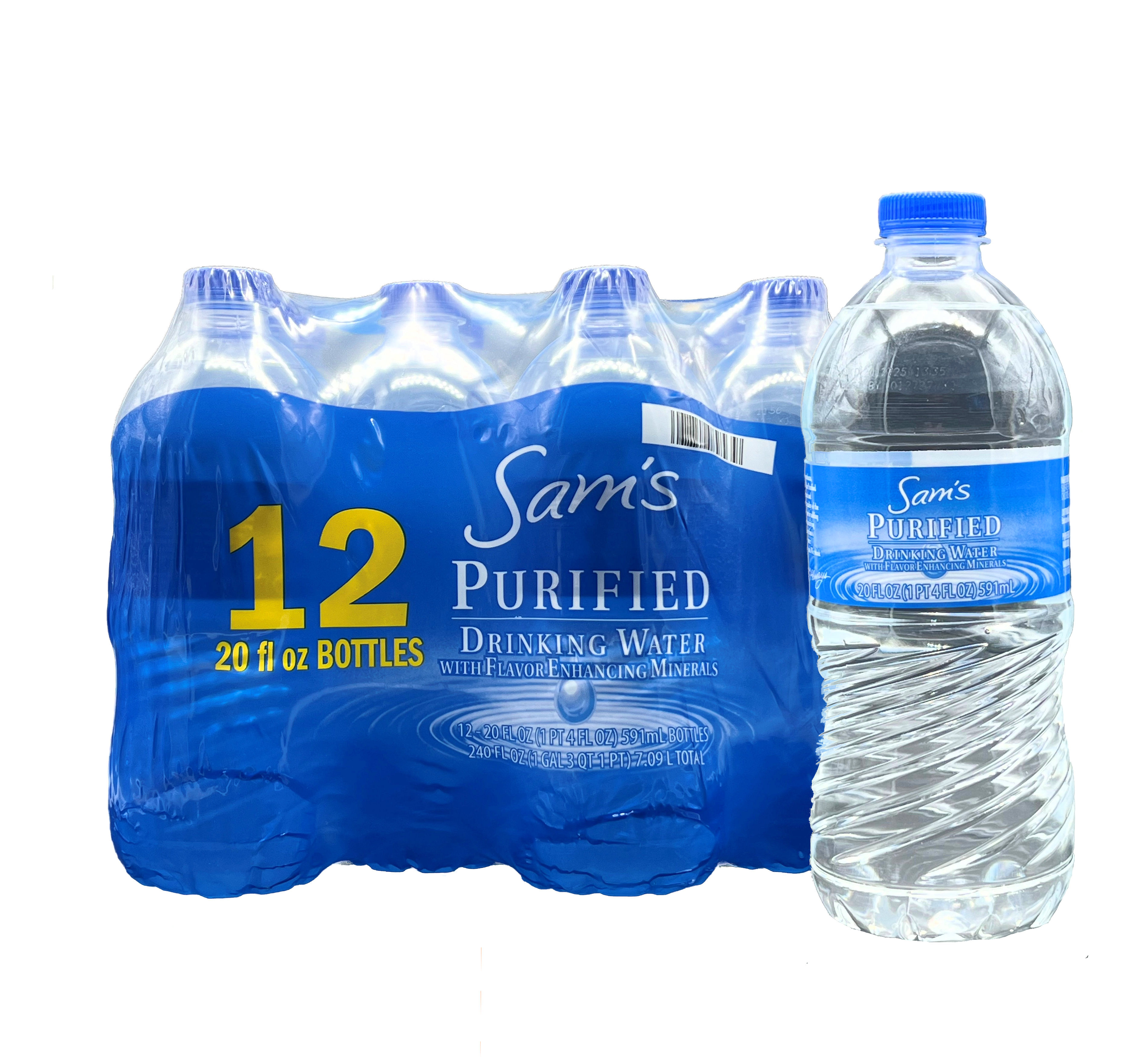 Sam's Purified Drinking Water Bottles, 20 fl oz, 12 Count