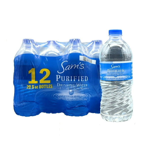 Sam's Purified Drinking Water Bottles, 20 fl oz, 12 Count