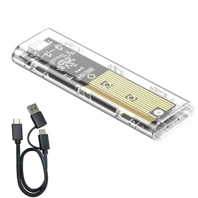 Laptop SSD Mobile Hard Drive Box Transparent M.2 SSD Box NVME PCIe M2 Hard Disk Case 10Gbps Clear SSD Case