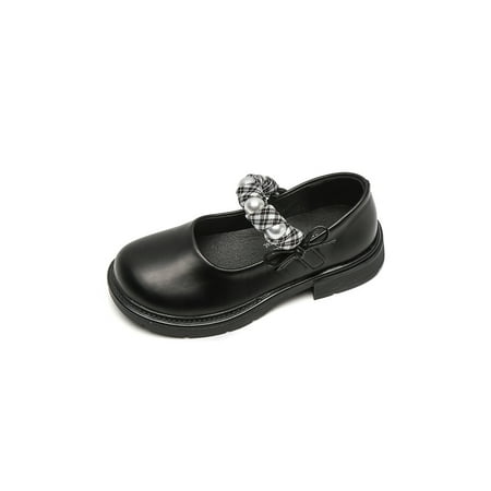 

Lacyhop Girls Uniform Casual Mary Jane Anti-Slip Slip On Flats Princess Black 1Y
