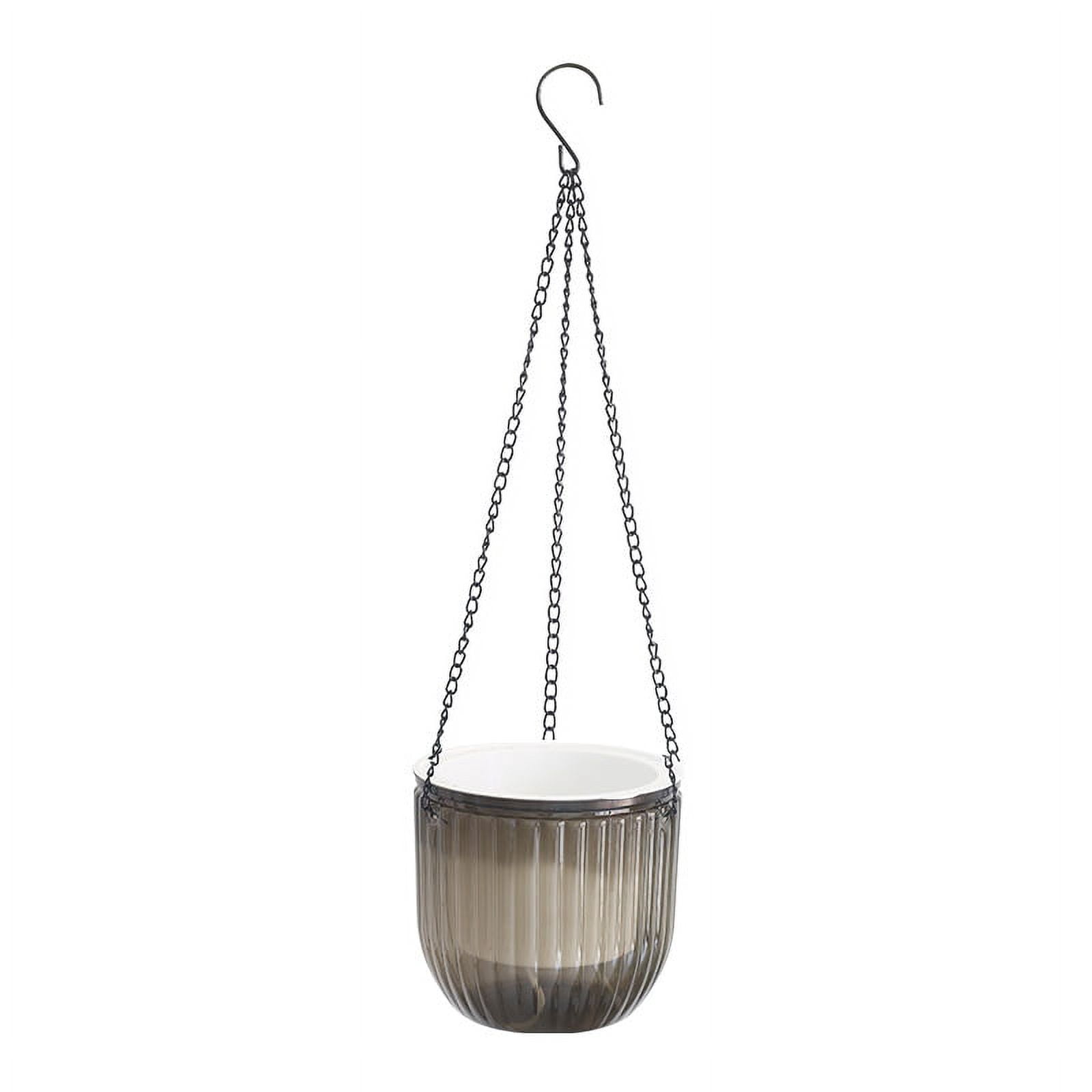 2 Pack Self Watering Hanging Planters Indoor Flower Pots, 6.5 Inch Outdoor Hanging Basket, Plant Hanger with Hooks Drainage Holes for Garden Home