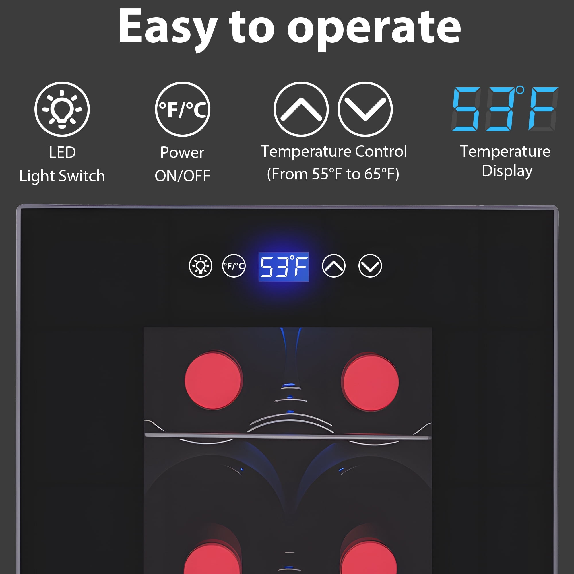 Iceblue 6 Bottle Wine Cooler with 4A Cooling Chip, Digital Temperature Control，Portable Wine Refrigerator, Compact Fridge