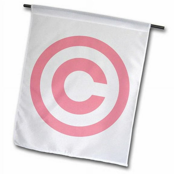 3dRose, Pink Copyright Symbol - Art, 12 x 18 inch Garden Flag