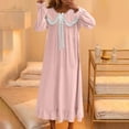thumbnail image 7 of Womens Nightgowns Bowknot Ruffled Collar Cute Pajamas Sleep Long Dress Loose Soft Night Gown Fall Sleepwear (5XL, Pink), 7 of 7