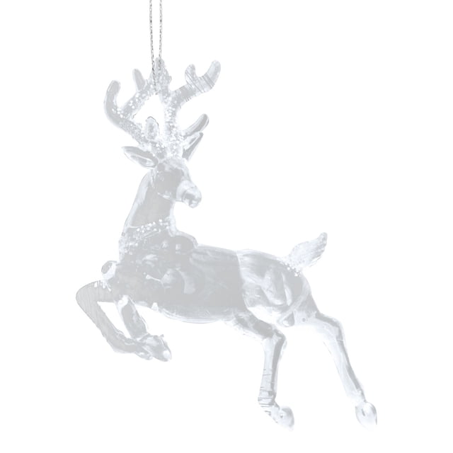 Colgante de Copo de Nieve de Reno de Árbol de Navidad de Acrílico Transparente, Adorno Colgante Pequeño para Árbol de Navidad.