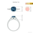 thumbnail image 6 of ANGARA Natural Split Shank Cushion 1.85 ct London Blue Topaz Solitaire Ring in 14K White Gold for Women (Size-7mm) | November Birthstone Jewelry for Women | London Blue Topaz Ring (Ring Size - 5), 6 of 11