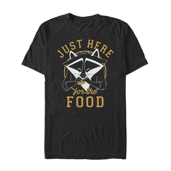 Men's Pocahontas Meeko Here For Food Graphic Tee Black X Large