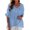 Blue, variant on KIHOUT Tops For Women Clearance Women's V-Neck Long Sleeve Loose Button Cotton And Linen Tunic Shirts Summer Shirts Blouse