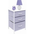 thumbnail image 5 of ZOPan Nightstand Storage Organizer with 3 Drawers - Kids Girls, Boys Bedroom Furniture Storage Chest for Clothes, Closet Organization - Steel Frame, Wood Top, Tie-dye Fabric Bin-Pastel Purple, 5 of 8