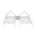 thumbnail image 4 of Euroco Twin Size Wood House Platform Bed, Two Beds in One with Desk and Shelf, 2 Platform Beds for More Kids, White, 4 of 13