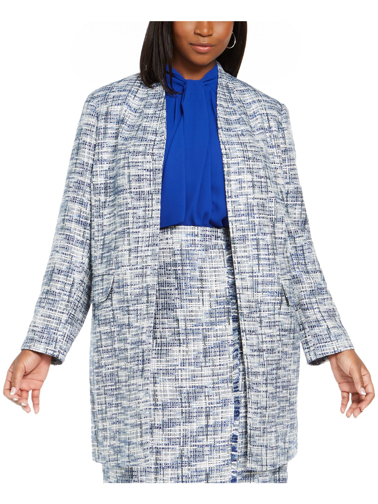 Calvin Klein Womens Plus Tweed Suit 