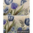 thumbnail image 6 of Faux Linen Valances for Windows Blue Tulip Watercolor Floral Retro Linen Curtains Valance Light Filtering Rod Pocket Small Window Treatment for Kitchen Living Room Bedroom 42x18In, 6 of 6