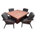 thumbnail image 2 of Comedor Orion 4 Sillas, Lino Gris Oxford, MDF UV, 120x120 cm, SALVANTO, 2 of 8