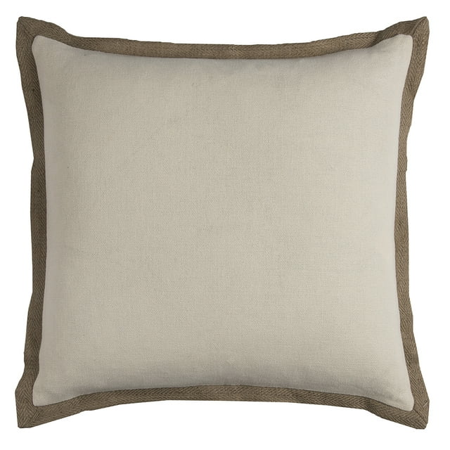 22 In. X 22 In. Natural Decorative Pillow Hidden Zipper Removable Pillow Cover