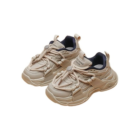 

Ymiytan Children Running Shoes Comfort Athletic Shoe Sport Sneakers Gym Non-Slip Lightweight Breathable Trainers Beige 11.5C