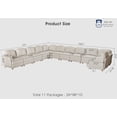 thumbnail image 3 of LLappuil Modular Sectional Sofa, U Shaped Oversize Modular Sectional Sofa with Storage, 20.8" Deep Seat 11 Seat Linen Sofa Couch White, 3 of 10