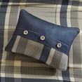 thumbnail image 2 of Gracie Mills Lirael 7-Piece Plaid Microfiber Comforter Set Navy Taupe Twin, 2 of 5