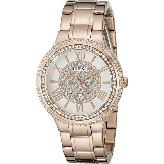 W0637L3,Ladies Dress,Stainless Steel,Rose Gold-Tone,Crystal Accented Bezel,30m WR