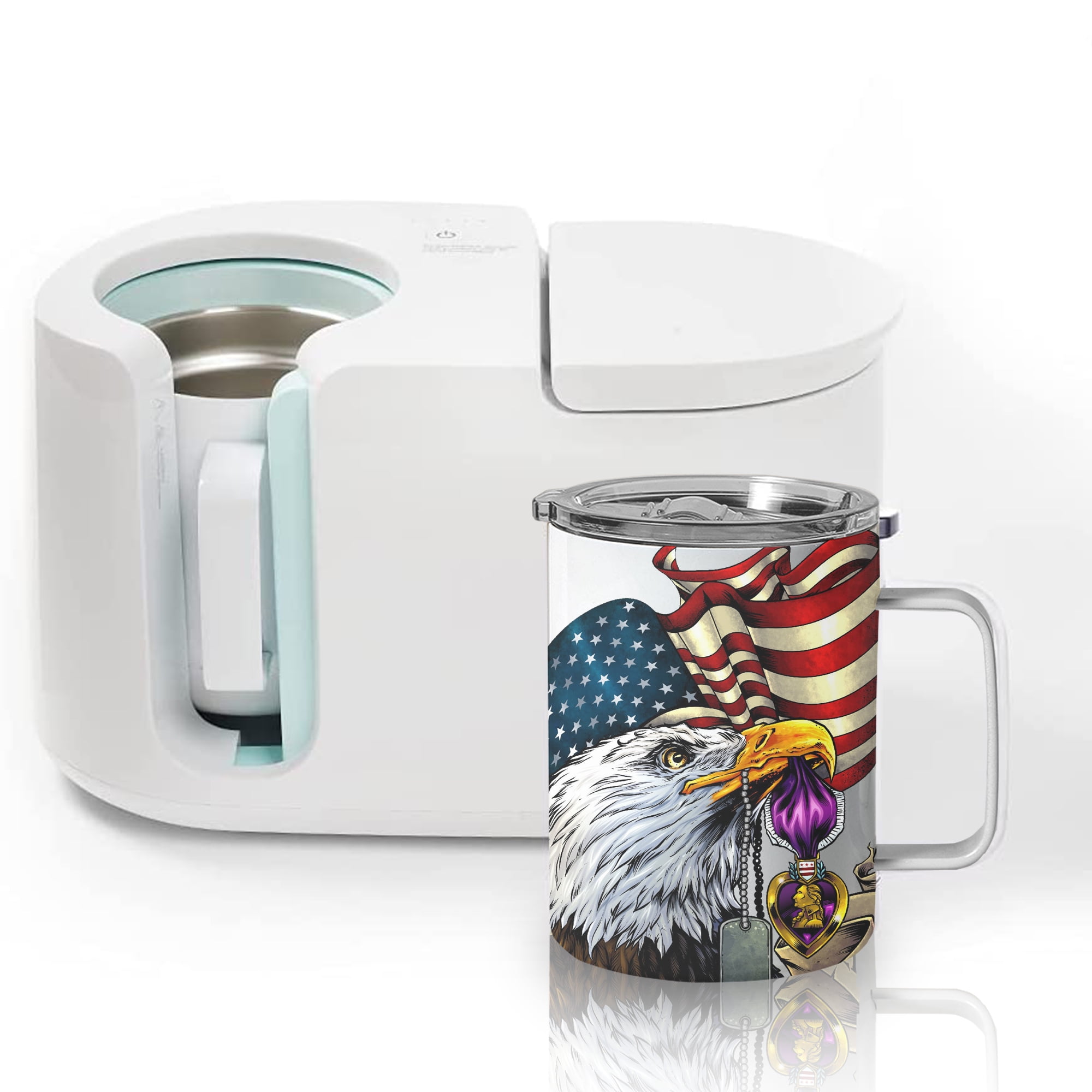 AGH 12oz Sublimation Mugs with Handle, 304 Stainless Steel Sublimation  Coffee Mug with Splash-proof Lid, Vacuum Insulated Travel Beer Tea Mug