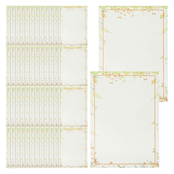MLINS 50 Sheets Vintage Letter Paper Decorative Paper Letter Writing Paper Greeting Invitation Paper