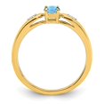 thumbnail image 5 of Auriga 14k Yellow Gold Aquamarine and Diamond Ring for Women Size- 7, 5 of 6
