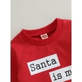 thumbnail image 5 of Liacowi Baby Girls Christmas Outfits Set Long Sleeve Letters Print Sweatshirt Elastic Waist Pants 6M 12M 18T 24T 3T Toddler 2Pcs Fall Winter Christmas Clothes, 5 of 8